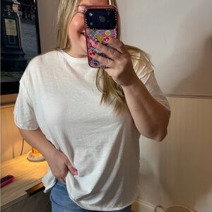 Free People Off White Tee Size Large